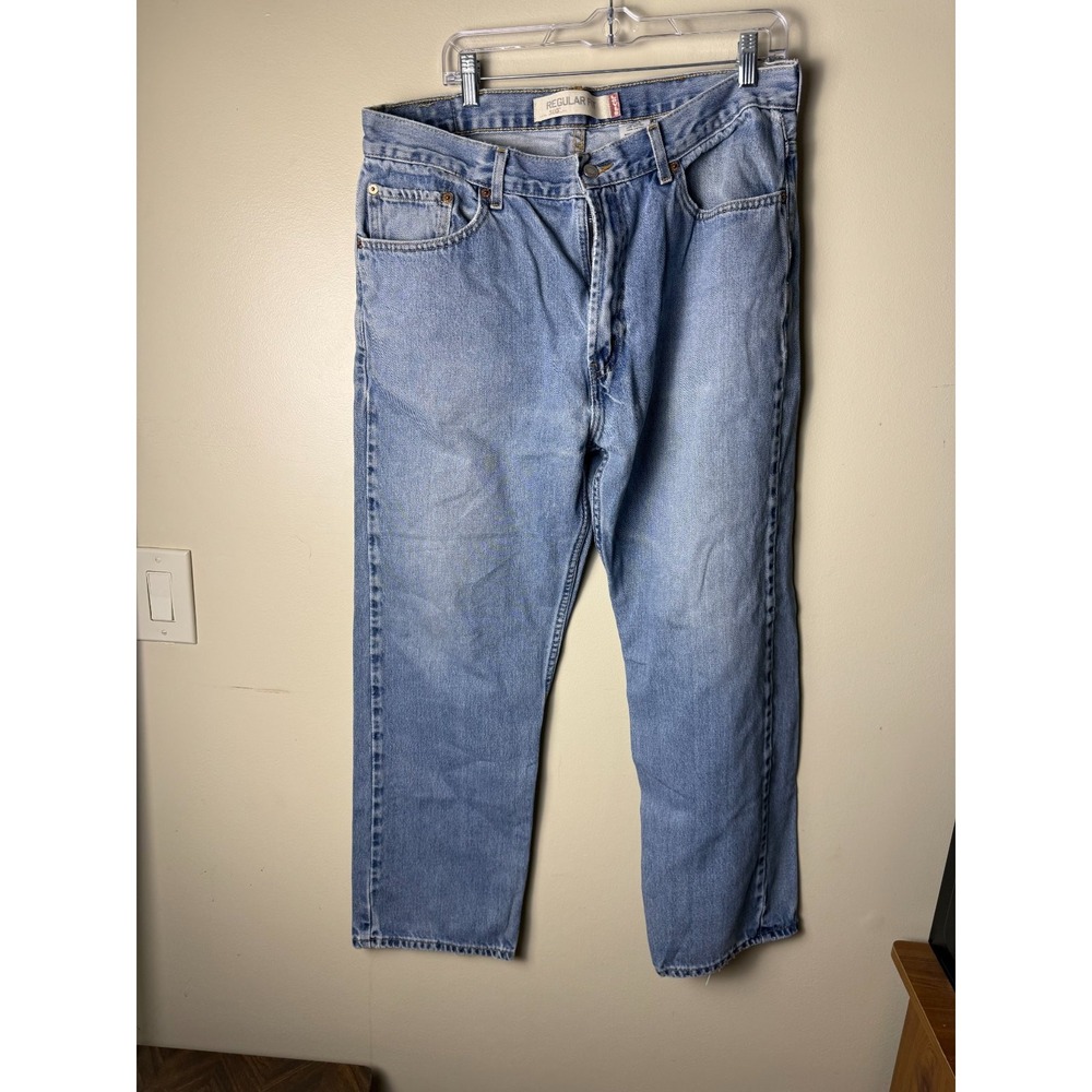 Levi's 505 Regular Fit Jeans Mens W38 L30 Light Blue Denim Pants